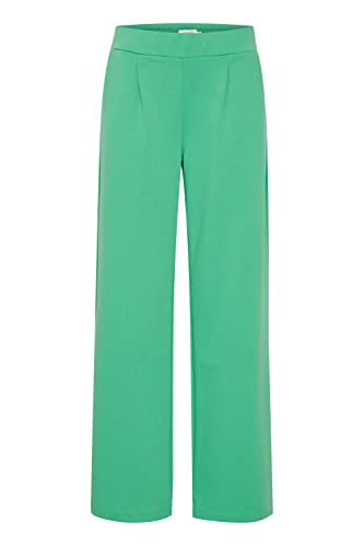 b.young BYRIZETTA Wide Pants 2 Damen Hose Stoffhose mit Stretch Wide Leg weites Bein mit elastischem Bund und Bundfalten, Größe:2XL, Farbe:Ming Green (165930) von b.young