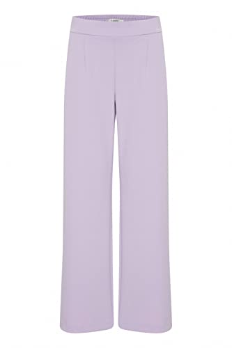 b.young BYRIZETTA Wide Pants 2 Damen Hose Stoffhose mit Stretch Wide Leg weites Bein mit elastischem Bund und Bundfalten, Größe:L, Farbe:Purple Rose (153716) von b.young