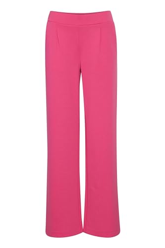 b.young BYRIZETTA Wide Pants 2 Damen Hose Stoffhose mit Stretch Wide Leg weites Bein mit elastischem Bund und Bundfalten, Größe:L, Farbe:Very Berry (182336) von b.young