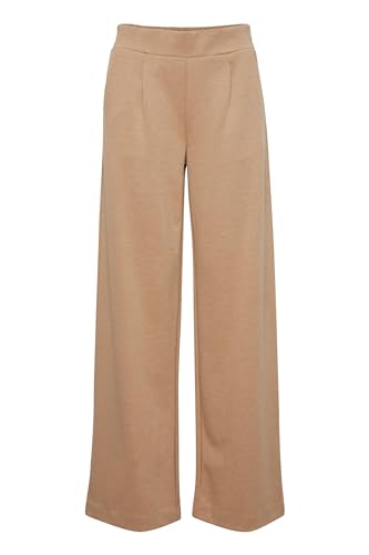 b.young BYRIZETTA Wide Pants 2 Damen Hose Stoffhose mit Stretch Wide Leg weites Bein mit elastischem Bund und Bundfalten, Größe:XL, Farbe:Tiger's Eye Melange (1710381) von b.young