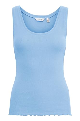 b.young BYSANANA Damen Top Tanktop Shirt Basic mit Rundhals Baumwollmischung Slim fit, Größe:XS, Farbe:Vista Blue (153930) von b.young