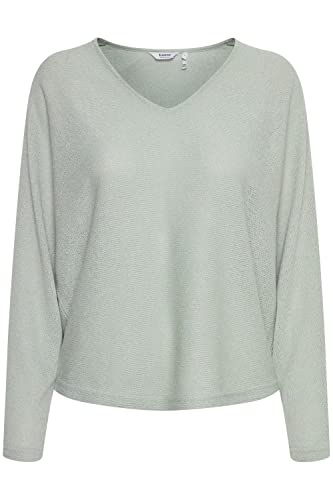 b.young BYSIF V Neck PULLOVERDamen Strickpullover Feinstrick Pullover mit V-Ausschnitt Regular-Fit, Größe:M, Farbe:Aqua Gray (155205) von b.young