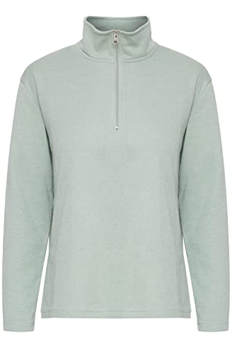 b.young BYTRUNA Sweat 2 Sweat 2 - Troyer Sweatshirt Damen Pullover Sweater Regular Fit, Größe:L, Farbe:Frosty Green Melange (1557061) von b.young