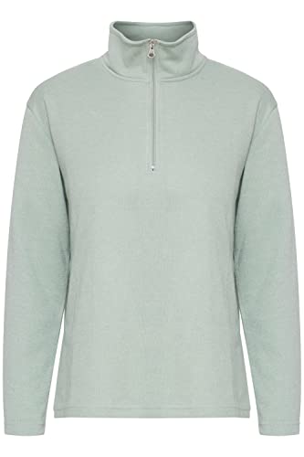 b.young BYTRUNA Sweat 2 Sweat 2 - Troyer Sweatshirt Damen Pullover Sweater Regular Fit, Größe:XS, Farbe:Frosty Green Melange (1557061) von b.young