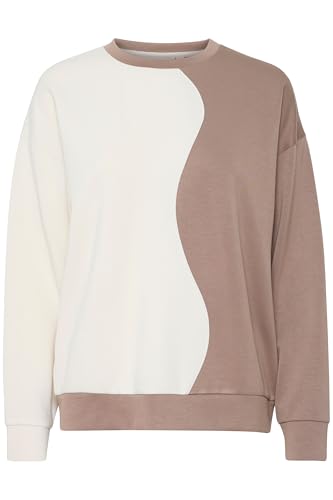 b.young BYTULLAS Sweat Damen Sweatshirt Pullover Sweater Rundhalspullover Loose fit, Größe:XS, Farbe:Walnut Mix (203293) von b.young