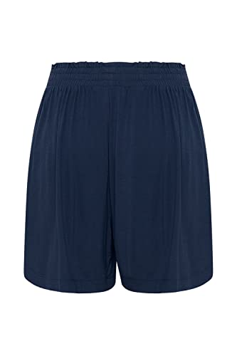 b.young BYUSILIA Wide Shorts Damen Shorts Kurze Hose aus Leichter fließender Viskose Loose-Fit mit elastischem Bund, Größe:L, Farbe:Indigo Blue (201042) von b.young