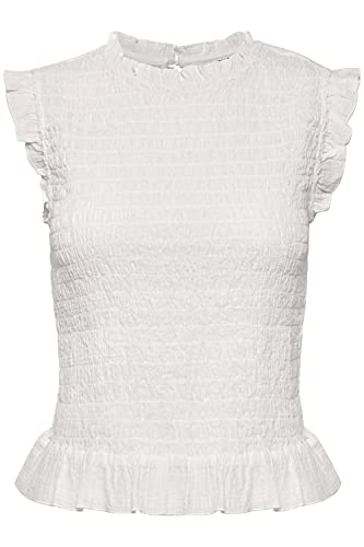 b.young Damen Bluse Kurzarm 20809980, Größe:36, Farbe:Optical White (110601) von b.young