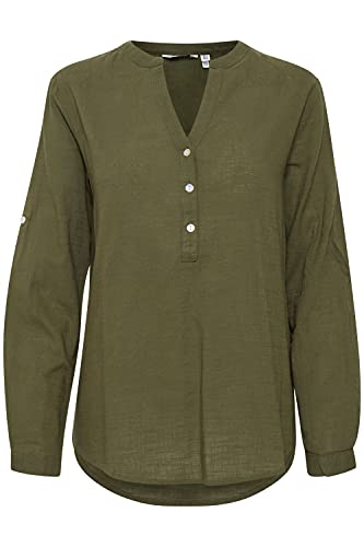 b.young Damen Bluse Langarm 20809994, Größe:36, Farbe:Olivine (180316) von b.young