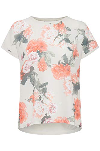 b.young Damen Shirt T-Shirt mit Print 20810043, Größe:L, Farbe:Nectarine Mix (200817) von b.young