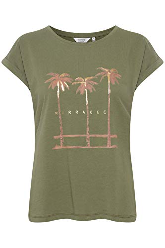 b.young Damen Shirt T-Shirt mit Print 20810061, Größe:L, Farbe:Olivine (180316) von b.young