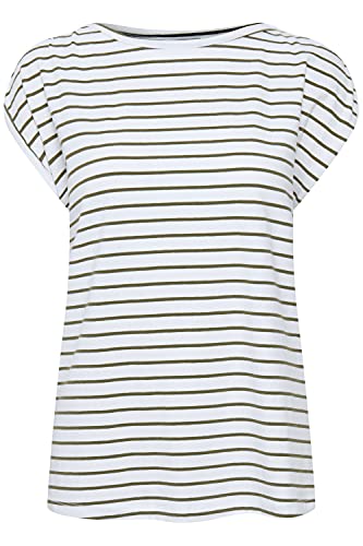 b.young Damen Shirt T-Shirt ohne Print 20810029, Größe:XXL, Farbe:Olivine Mix (200814) von b.young