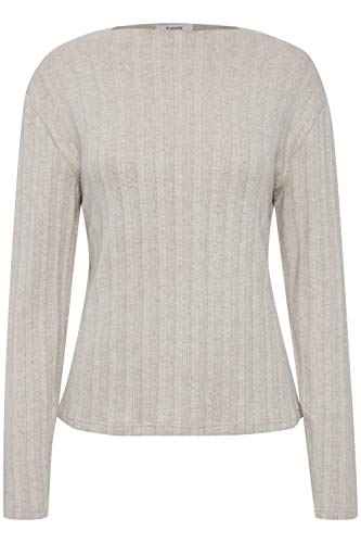 b.young Damen Strickpullover Feinstrick Pullover 20809835, Größe:XXL, Farbe:Oyster Melange (1411071) von b.young