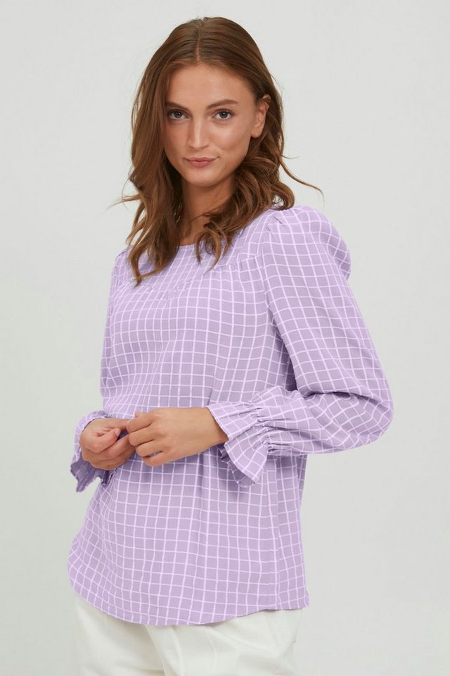 b.young Langarmbluse BYFOSSA BLOUSE - 20810752 Gemusterte Bluse mit Trompetenärmeln von b.young