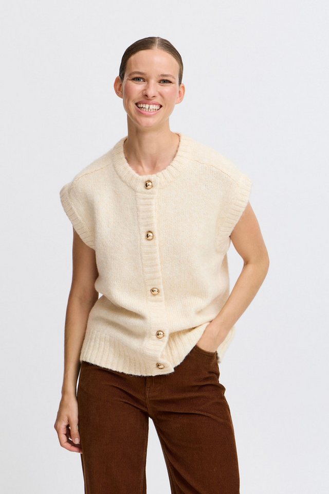 b.young Strickjacke BYOKSANA VEST - kurzärmlige Strickjacke mit goldenen Knöpfen b.young Strickjacke BYOKSANA VEST - kurzärmlige Strickjacke mit goldenen Knöpfen von b.young