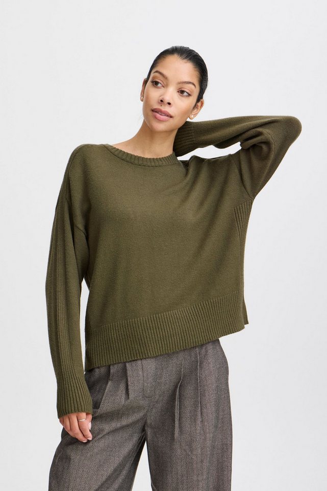 b.young Strickpullover Loose Fit Kurz Langarm Knitted Rundhals BYMANINA SHORT JUMPER - von b.young