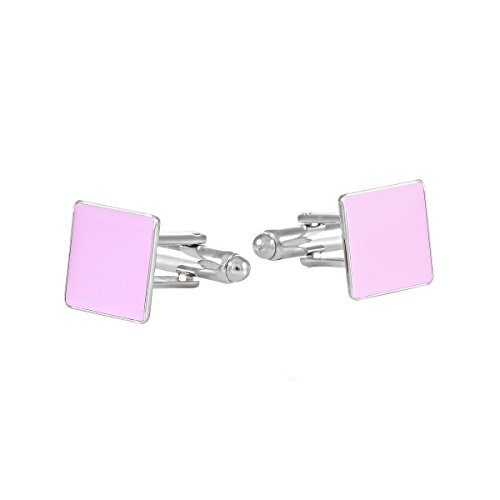 Manschettenknöpfe Blusenknöpfe Pink Rosa Emaille Platin-Auflage 12x12 mm von ba bijou-art