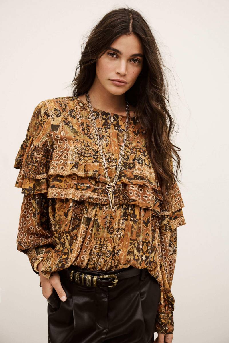 ba&sh - Rundhalsbluse - Pixie braun von ba&sh