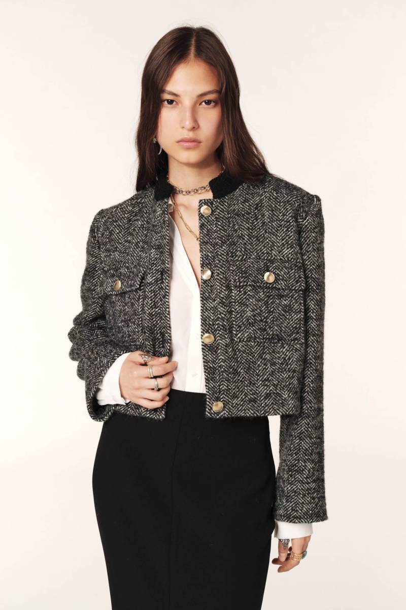 ba&sh - Strukturierte Jacke - Talya grau - Gr. - 2 von ba&sh