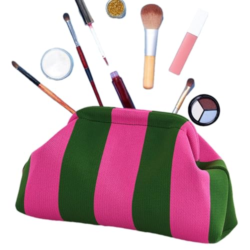 Dumpling Bag Clutch, Gewebte Häkelarbeit Urlaub Handtasche, Clutch-Geldbörsen Für Damen,Gewebte, Gehäkelte, Gestrickte Gestreifte Handtasche Mit Kontrastfarben, Karierte Clutch Handtaschen von baabeash