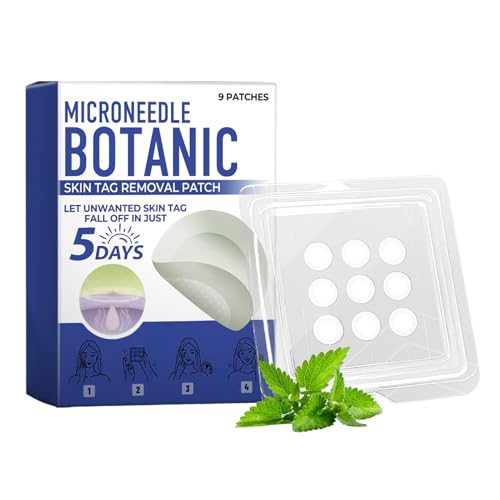 Hautflecken Pflaster, Mikronadeln Botanisch Hautanhängsel Entfernung Patch, 9 Blätter Gesichtspflaster Gegen Pickel Für Gesicht Hals, Mikronadelpflaster Zur Entfernung Von Muttermalen Und Warzen von baabeash