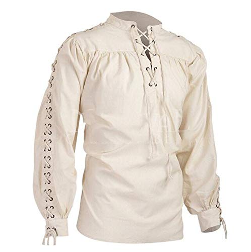 Herren 80er Hippie Boho Gothic Piraten Shirt Retro Renaissance Festival T-Shirt Kostüm Herren 80er Hippie Boho Gothic Piraten Shirt Retro Renaissance Festival T-Shirt Kostüm von babao