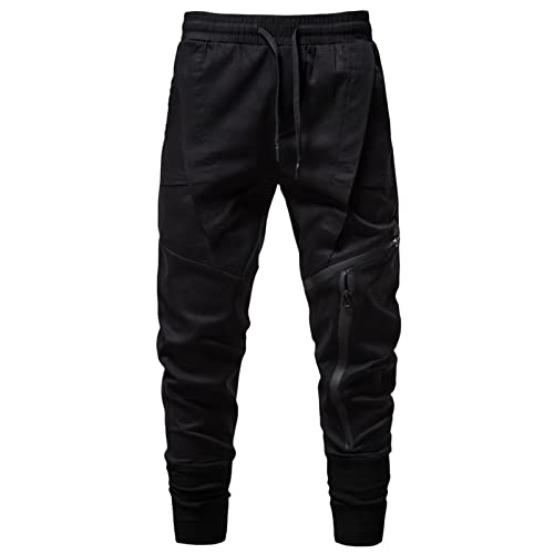 Herren Techwear Jogger Hose Schwarz Hip Hop Streetwear Hose Baggy Casual Cargo Hose Punk Jogging Hose von babao