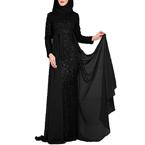 Muslimische Hochzeitskleider für Frauen,Fischschwanz Pailletten Abaya Islamic Dubai Middle East Türkei Kaftan Kleid von babao