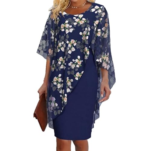 Frauen Elegante Formal Floral Tiered Dress Zweiteilige Mutter der Braut Bleistiftkleider mit Cape Sleeve von babao