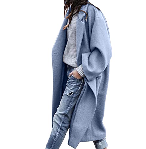 babao Frauen Wasserfall Wolle Jacke Frauen Revers Casual Wolle Langer Mantel Wollknopf Down Strickjacke Outwear von babao