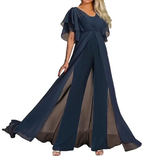 babao Patchwork Overlay Abend Elegant Jumpsuit Damen Weites Bein Hoch-Taille Overlay Jumpsuits Hochzeit Gast von babao