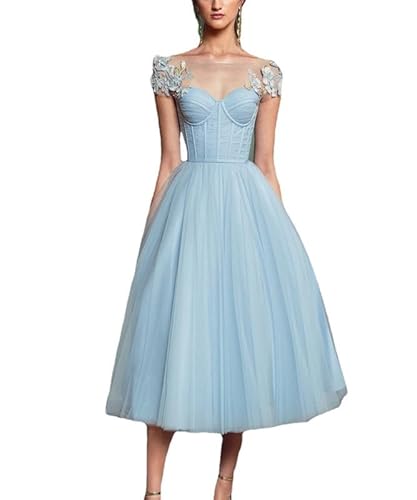 babao Tüll-Heimkehr-Abschlussballkleid, Schulterfreies Korsett, Tüllkleid, Damen-Pufftüll-Prinzessin-langes Kleid von babao