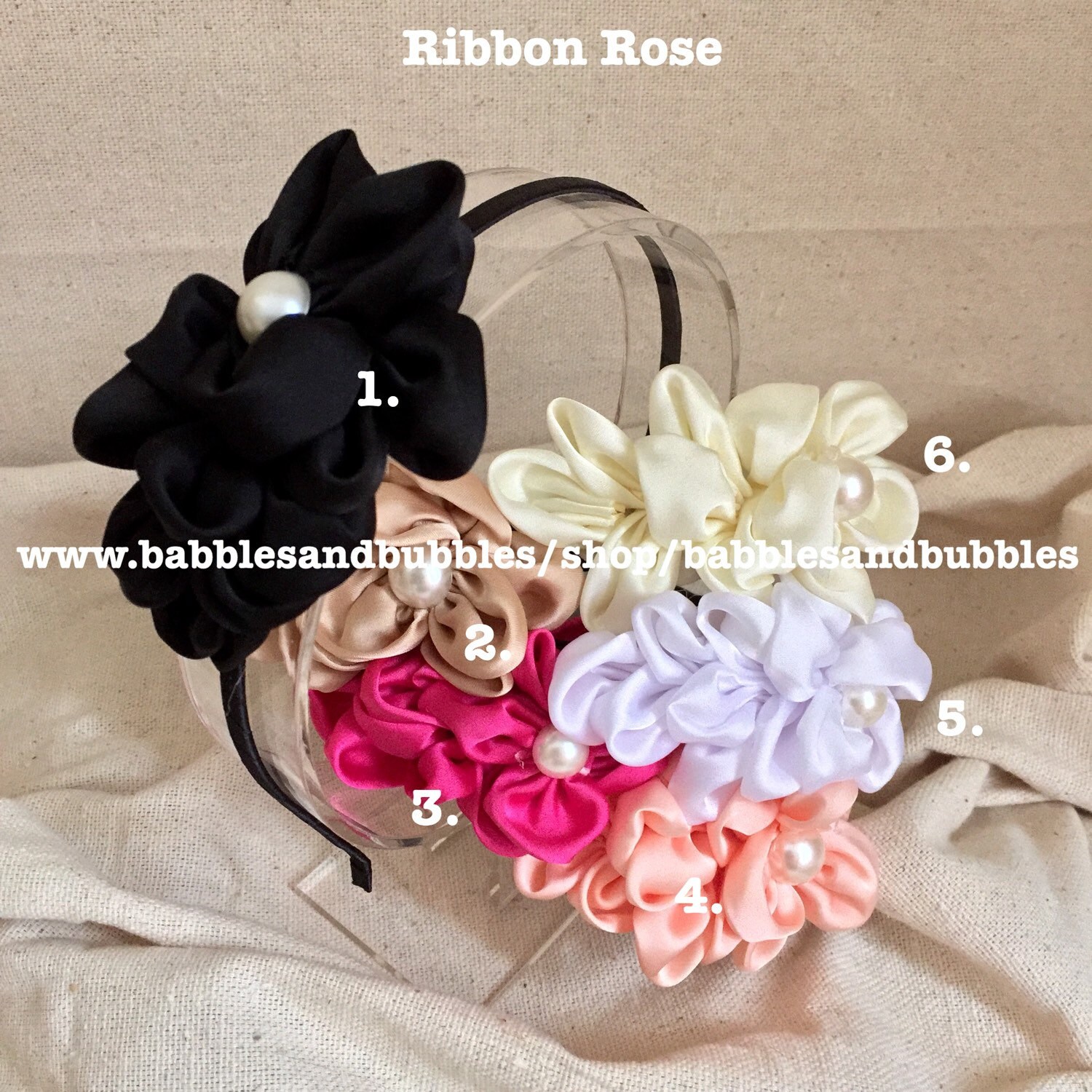 Bequeme Handgemachte Satinband Rose Haarband Accessoires - Versand Am Nächsten Tag von babblesandbubbles