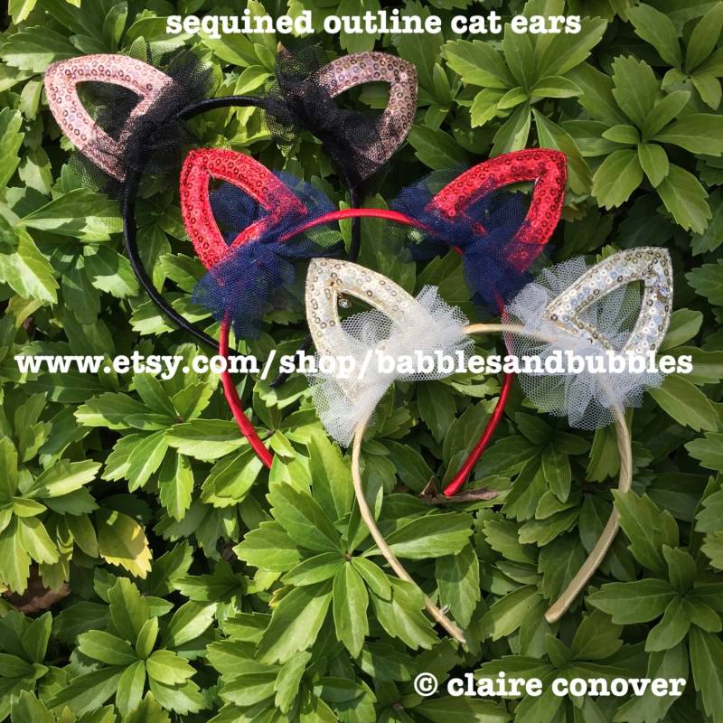 Pailletten-Katzenohren-stirnband Bequeme Cosplay Kostüm-Kopfbedeckung von babblesandbubbles
