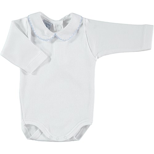 babidu Unisex Baby Body C.Polo Pique, Weiß (Celeste), 12 Monate von BABIDU