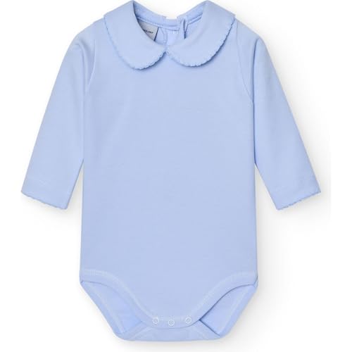 babidu Unisex Baby Body Cuello Algodon, Celeste, 3 Monate von BABIDU