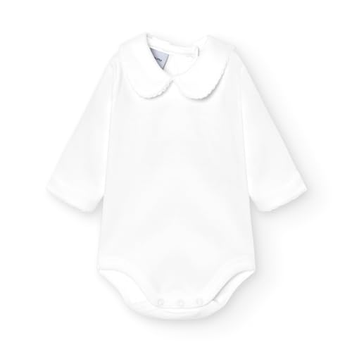 babidu Unisex Baby Body Cuello Algodon, Weiß, 6 Monate von BABIDU