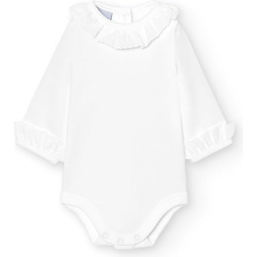 babidu Unisex Baby Body Cuello Batista, Weiß, 0 Monate von BABIDU