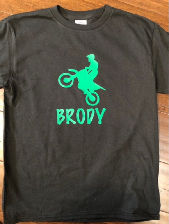 Dirt Bike T-Shirt Individuelles Namens-T-Shirt Für Kinder von baby1zmaker4u