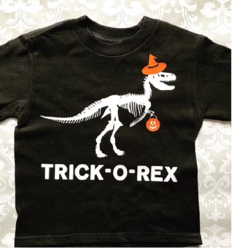 Halloween Dinosaurier Kleinkind Shirt Skelett T-Rex Trick Or Treat Jungen Mädchen von baby1zmaker4u