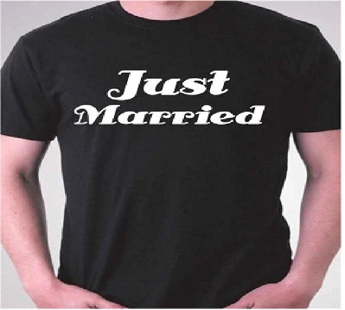 Just Married T-Shirt Braut Bräutigam Flitterwochen Ehemann Ehepartner Shirt von baby1zmaker4u