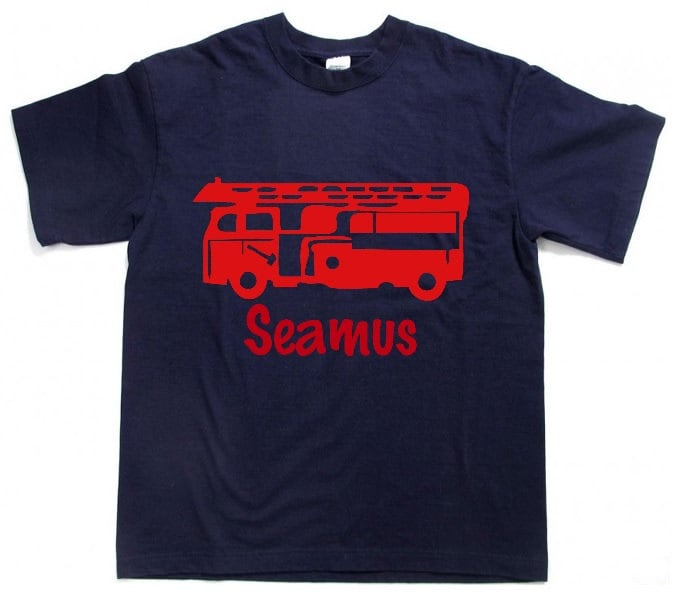 Personalisierte Feuerwehrauto Geburtstag Junge Shirt Individuelles Kleinkind Kinder Jugend T-Shirt von baby1zmaker4u