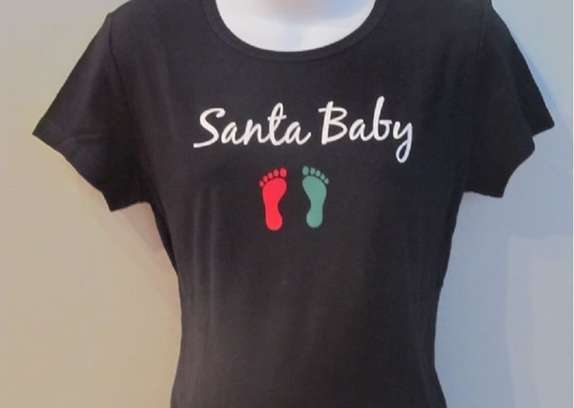 Weihnachten Mutterschaft Shirt Überraschung Urlaub Schwangere Ankündigung Santa Erwartet von baby1zmaker4u