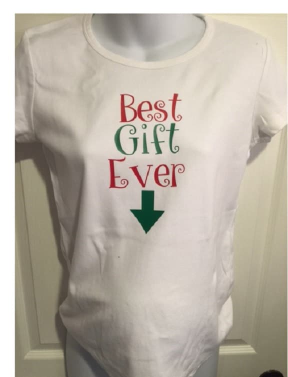 Weihnachten Mutterschaft Shirt Urlaub Schwangerschaft T-Shirt Verkünden Schwangere Überraschung von baby1zmaker4u