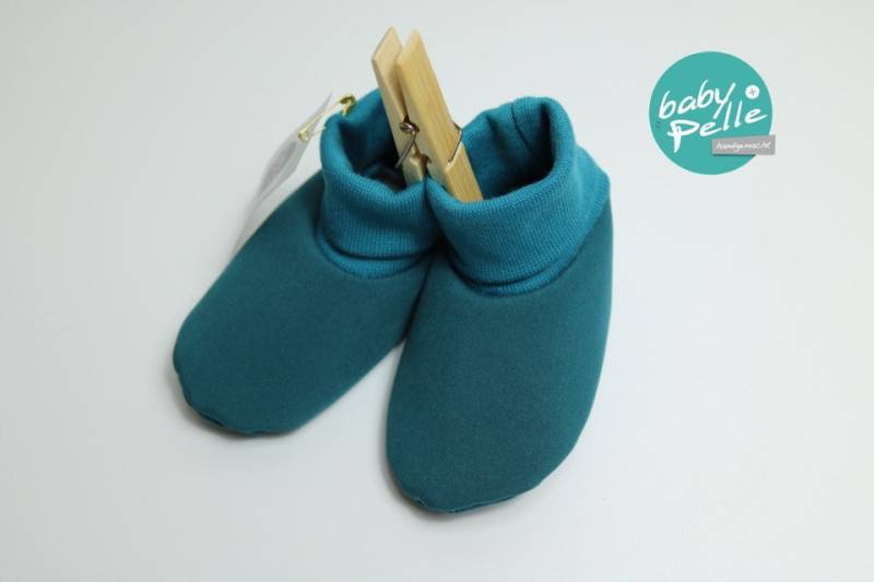 Softshell Baby Schühchen, Überzieher, Petrol von babyPelle