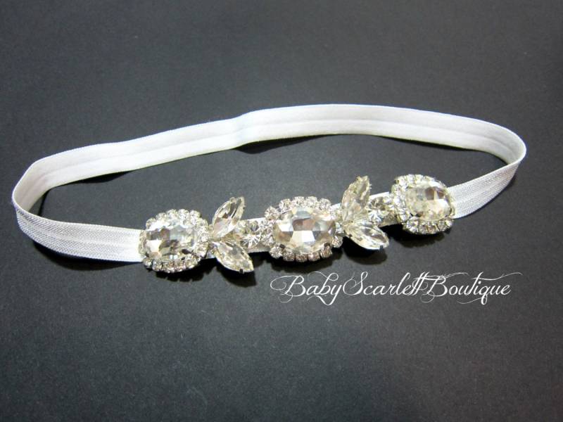 Strass Stirnband, Baby Mädchen, Mädchen, Taufe, Braut Stirnband von babyScarlettBoutique