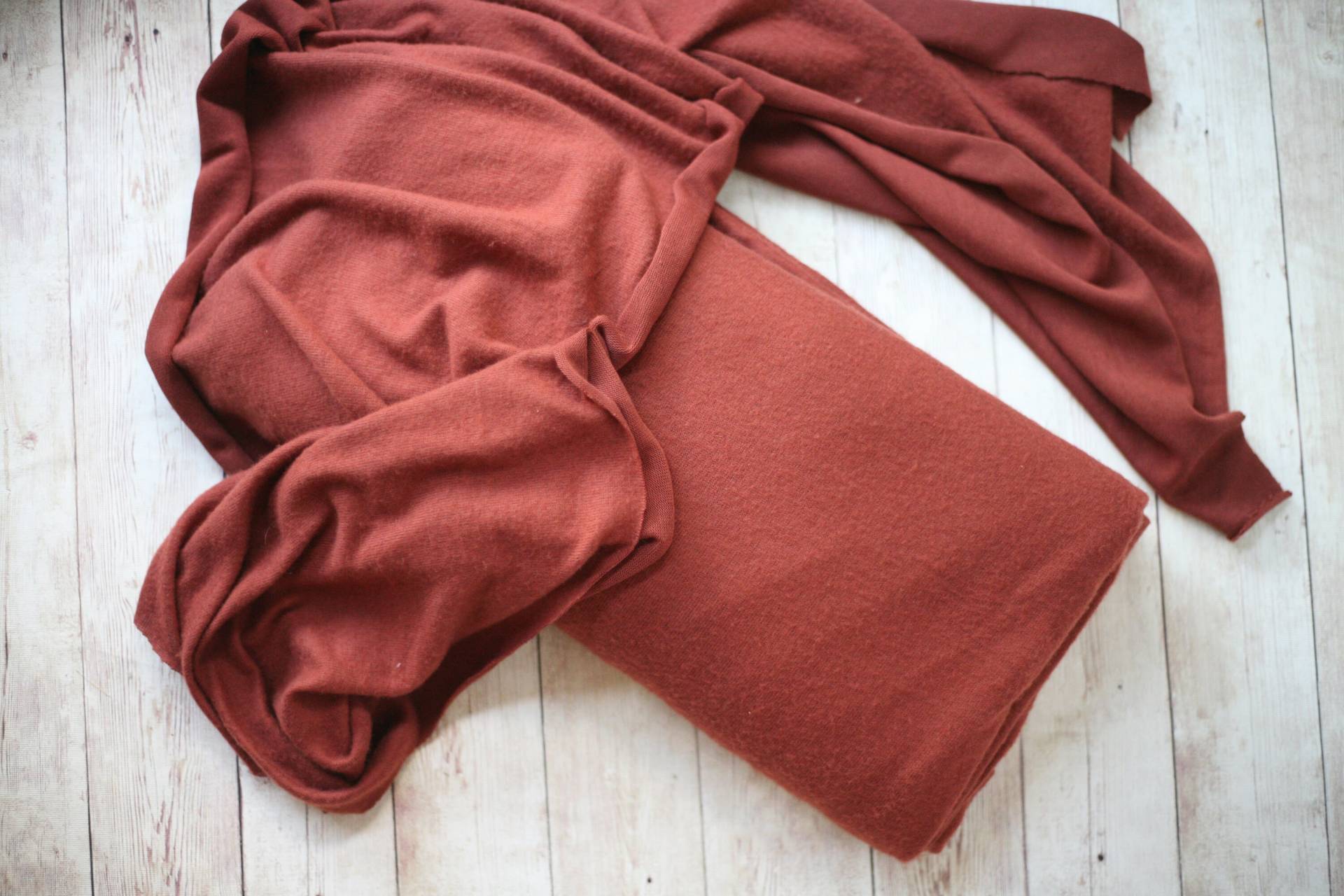Ezra Kollektion Rost Orange Terra Cotta Neugeborenen Merino Stretch Wrap Strick Posing Stoff Gebürstet von babybirdieboutique
