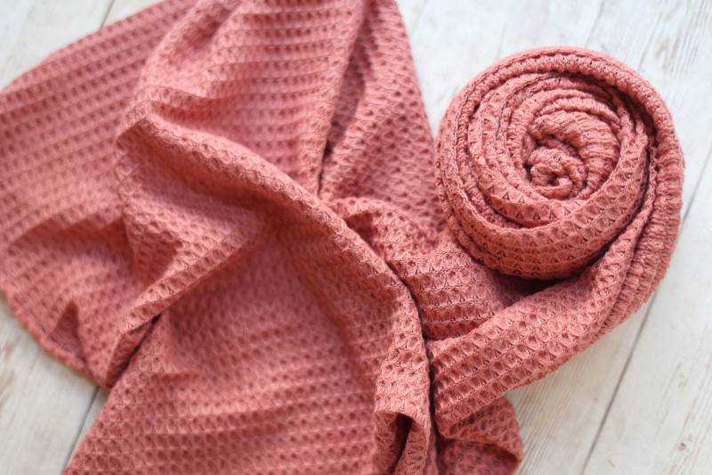Geraldine Neugeborene Mauve Rose Texturierte Waffel Stretch Wrap Raffhalter Bogen Posieren Stoff von babybirdieboutique