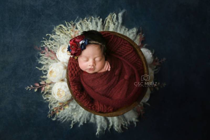 Monroe Kleinkind Kind Erwachsene Einstellbar Weinrot Blush Marineblau Halo Blumenkrone Blumen Schärpe Stirnband von babybirdieboutique