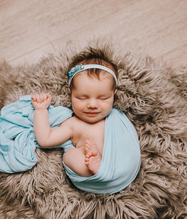 Baby Foto Requisite, Stirnband, Neugeborenen Raffhalter, Accessoire, Taufe Blau Stirnband von babylittlemiracle