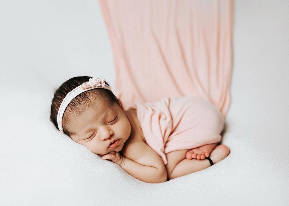 Baby Foto Requisite, Stirnband, Photo Prop, Neugeborenen Newborn Raffhalter, Shower Geschenk, Taufe Tieback, Pink Stirnband von babylittlemiracle